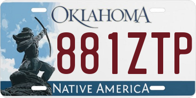 OK license plate 881ZTP