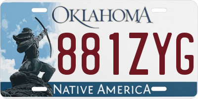 OK license plate 881ZYG