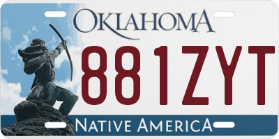 OK license plate 881ZYT