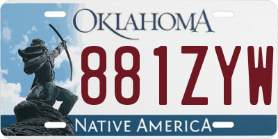 OK license plate 881ZYW