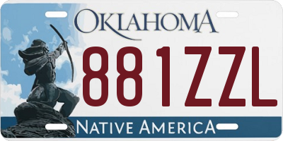 OK license plate 881ZZL