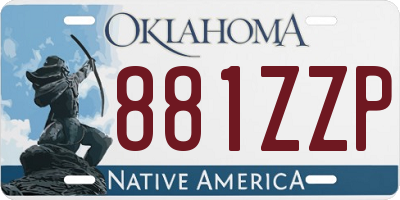 OK license plate 881ZZP