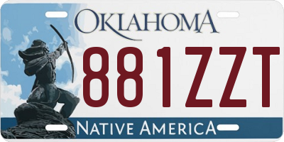 OK license plate 881ZZT