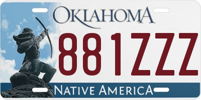 OK license plate 881ZZZ