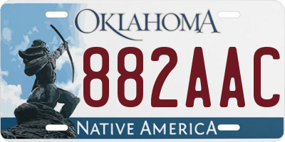 OK license plate 882AAC