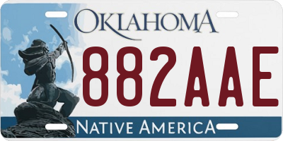OK license plate 882AAE