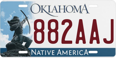 OK license plate 882AAJ