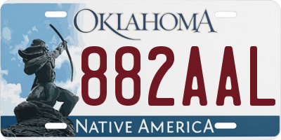 OK license plate 882AAL