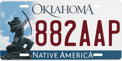 OK license plate 882AAP