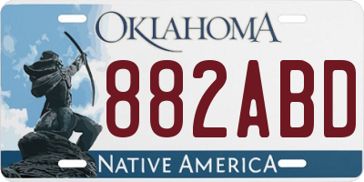 OK license plate 882ABD