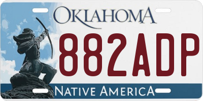OK license plate 882ADP