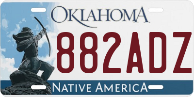 OK license plate 882ADZ