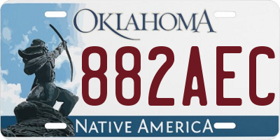 OK license plate 882AEC