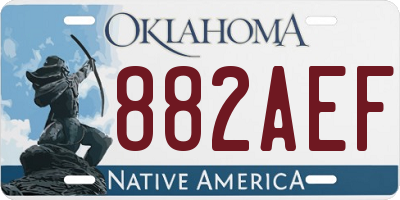 OK license plate 882AEF