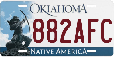 OK license plate 882AFC