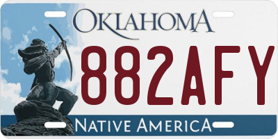 OK license plate 882AFY