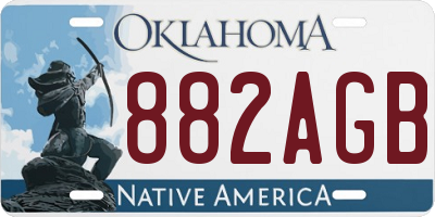 OK license plate 882AGB