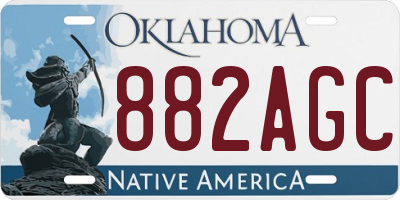 OK license plate 882AGC