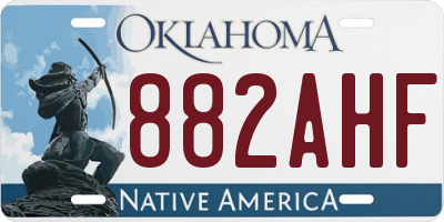 OK license plate 882AHF