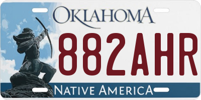 OK license plate 882AHR