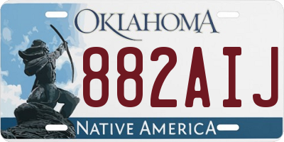 OK license plate 882AIJ