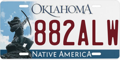 OK license plate 882ALW