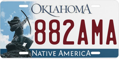 OK license plate 882AMA