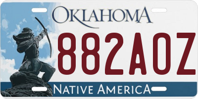 OK license plate 882AOZ