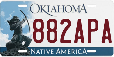 OK license plate 882APA