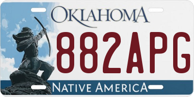 OK license plate 882APG