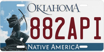 OK license plate 882API