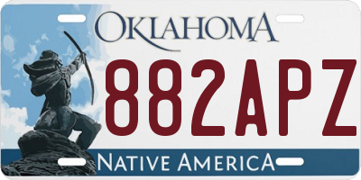 OK license plate 882APZ