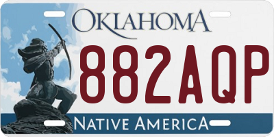 OK license plate 882AQP