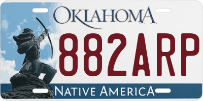 OK license plate 882ARP