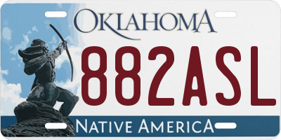 OK license plate 882ASL