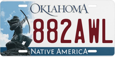 OK license plate 882AWL