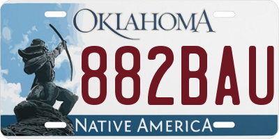 OK license plate 882BAU