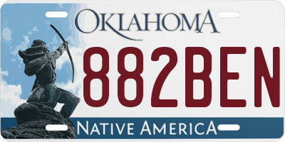 OK license plate 882BEN