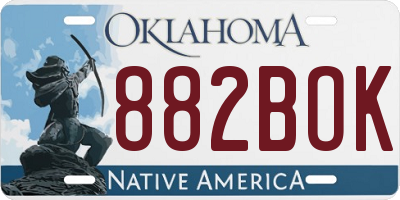 OK license plate 882BOK