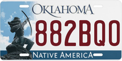 OK license plate 882BQO