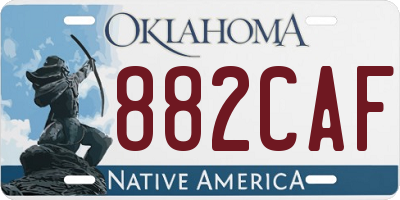 OK license plate 882CAF