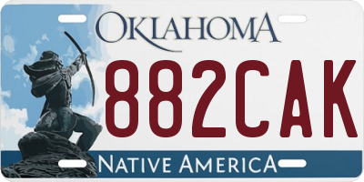 OK license plate 882CAK