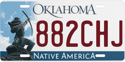 OK license plate 882CHJ