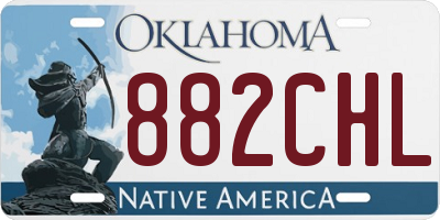 OK license plate 882CHL