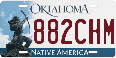 OK license plate 882CHM