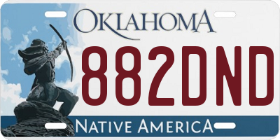 OK license plate 882DND