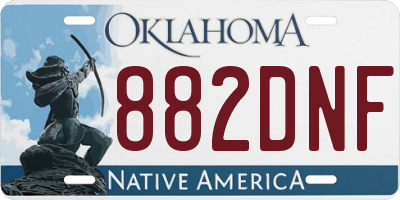 OK license plate 882DNF