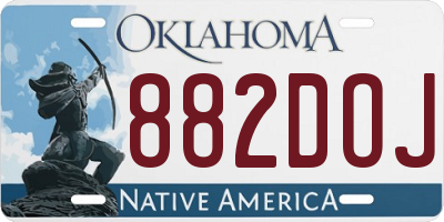 OK license plate 882DOJ