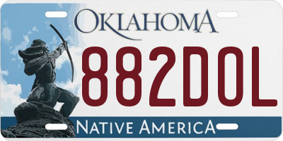 OK license plate 882DOL