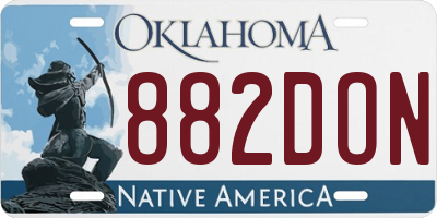 OK license plate 882DON